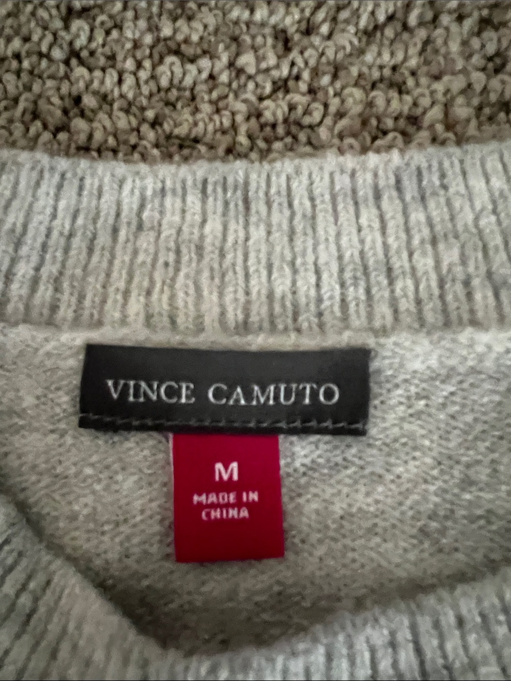 Vince Camuto Gray Crewneck Sweater with Dark grey Star Pattern - Picture 3 of 5